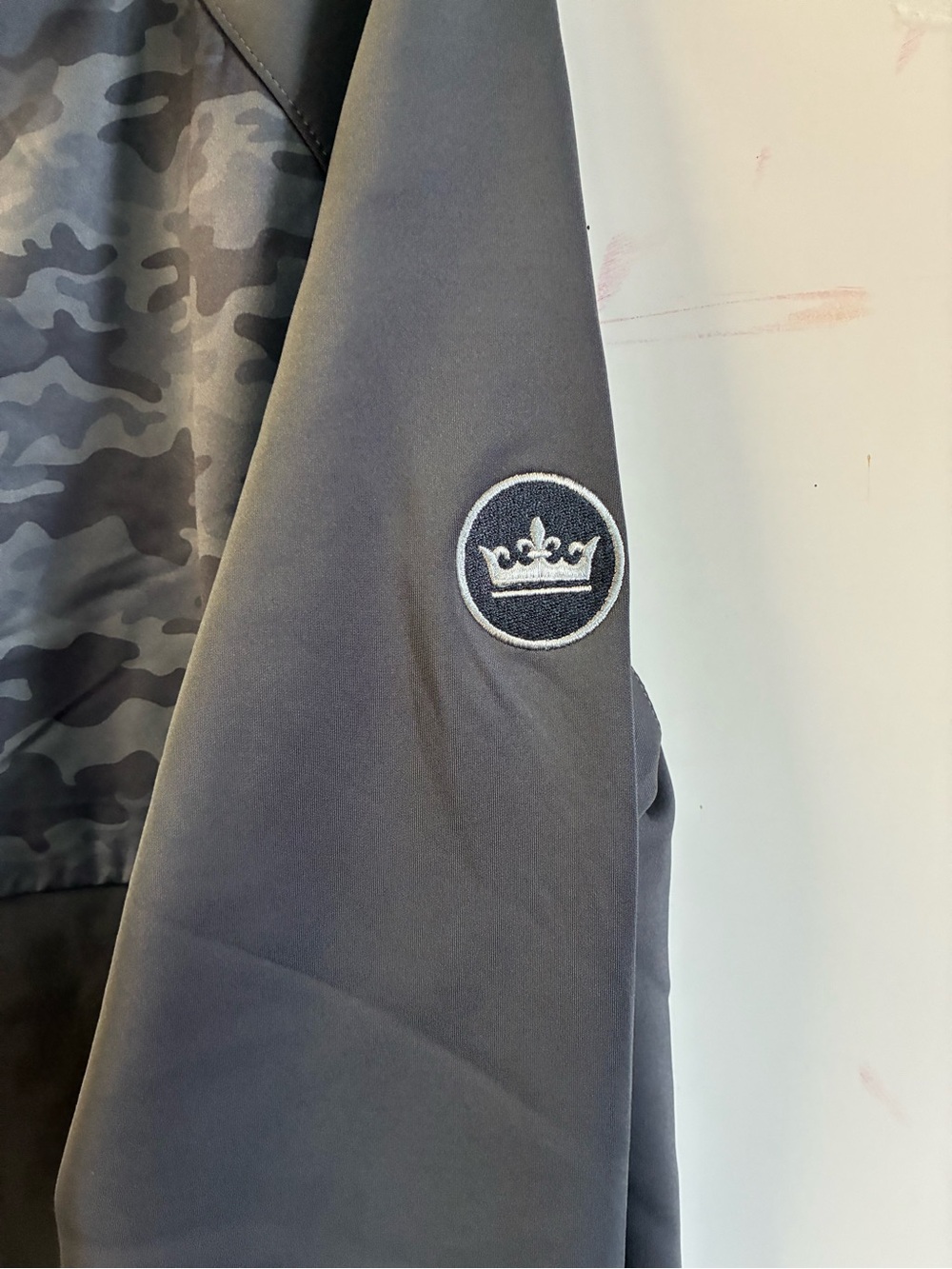 Peter Millar Gray Camo-Panel Half-Zip Pullover Jacket - Picture 3 of 5